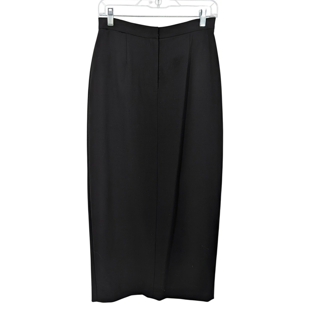 Lauren Ralph Lauren Pencil Skirt Women Petite 6P Black Wool Blend Midi Office
